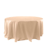 Satin 120" Round Tablecloth Nude - Stylish Seamless Table Cover